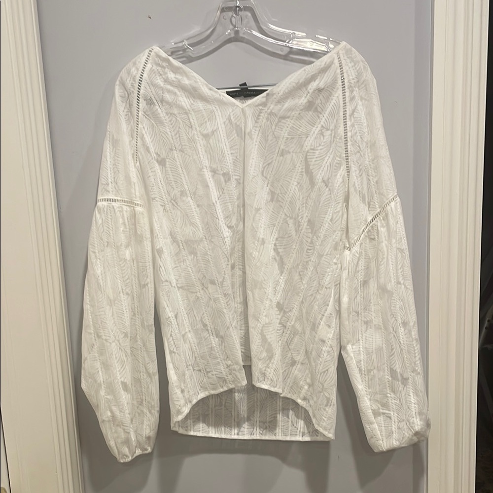 White Textured Women's Top